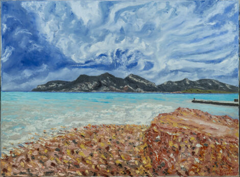 A coastal area in Keros, Limnos - a Greek Aegean island.